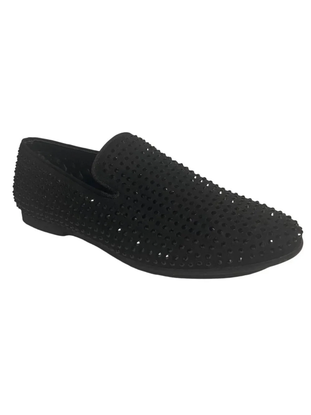 Steve Madden Mens/Kids Caviar Rhinestone Loafers Size 7 Black BCAV01M6